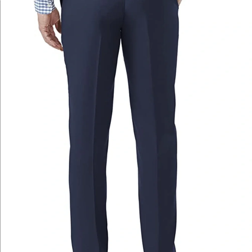 Haggar Men’s Standards Solid Gabardine Superflex Waist Flat Front Pants - Picture 3 of 8